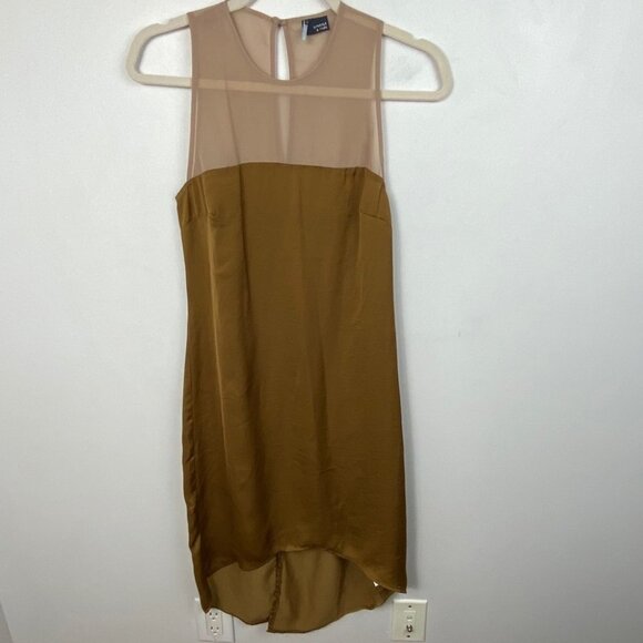 Urban Outfitters 90s Retro Brown High Low Dress Size Small Sparkle Fade Bohemian - Picture 2 of 8